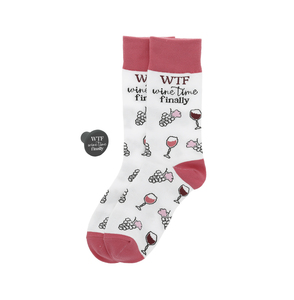 WTF by UnWined - Cotton Blend Socks with Silicone Bottle Stopper