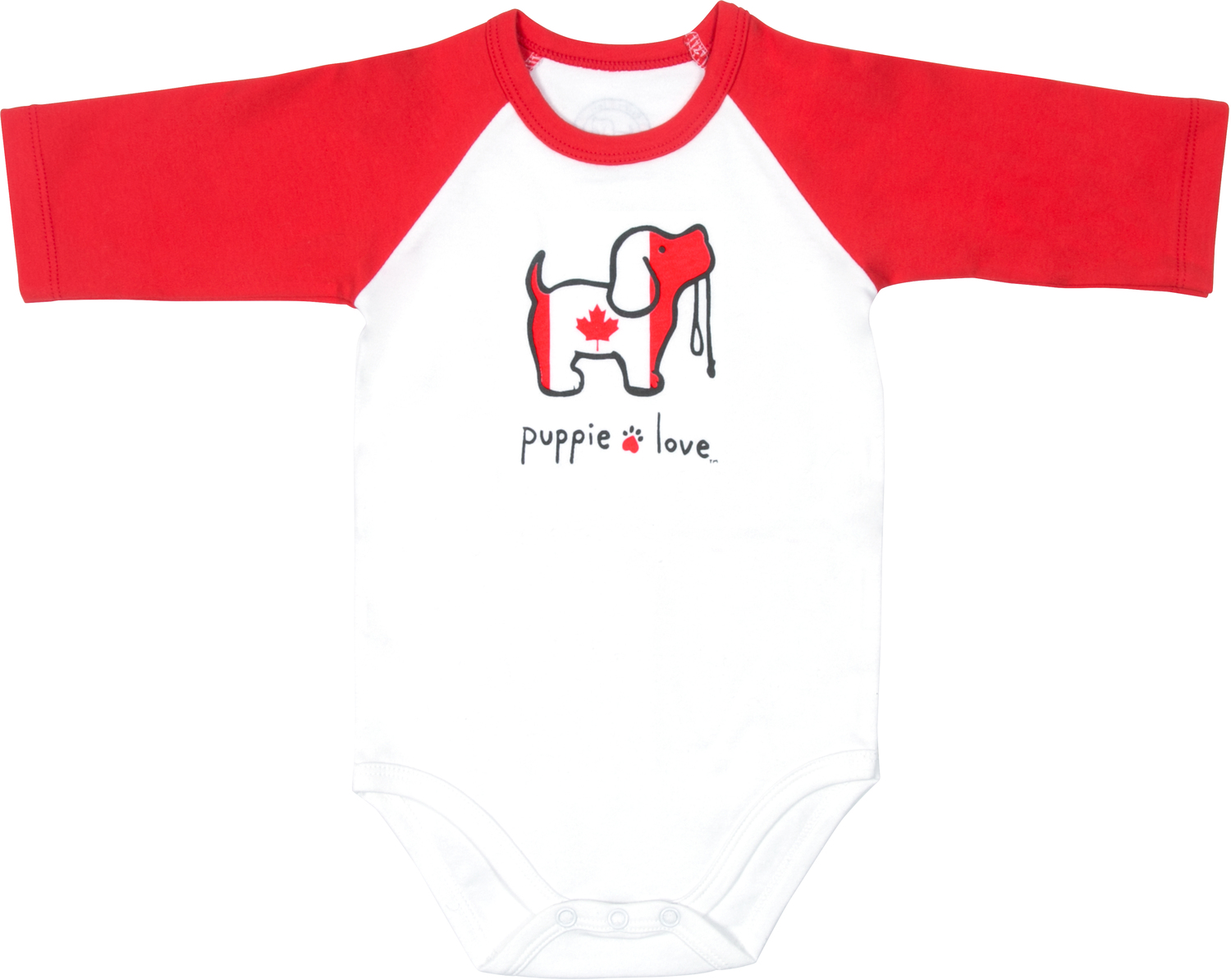 Canada by Puppie Love - Canada - 6-12 Months
3/4 Length Red Sleeve Onesie