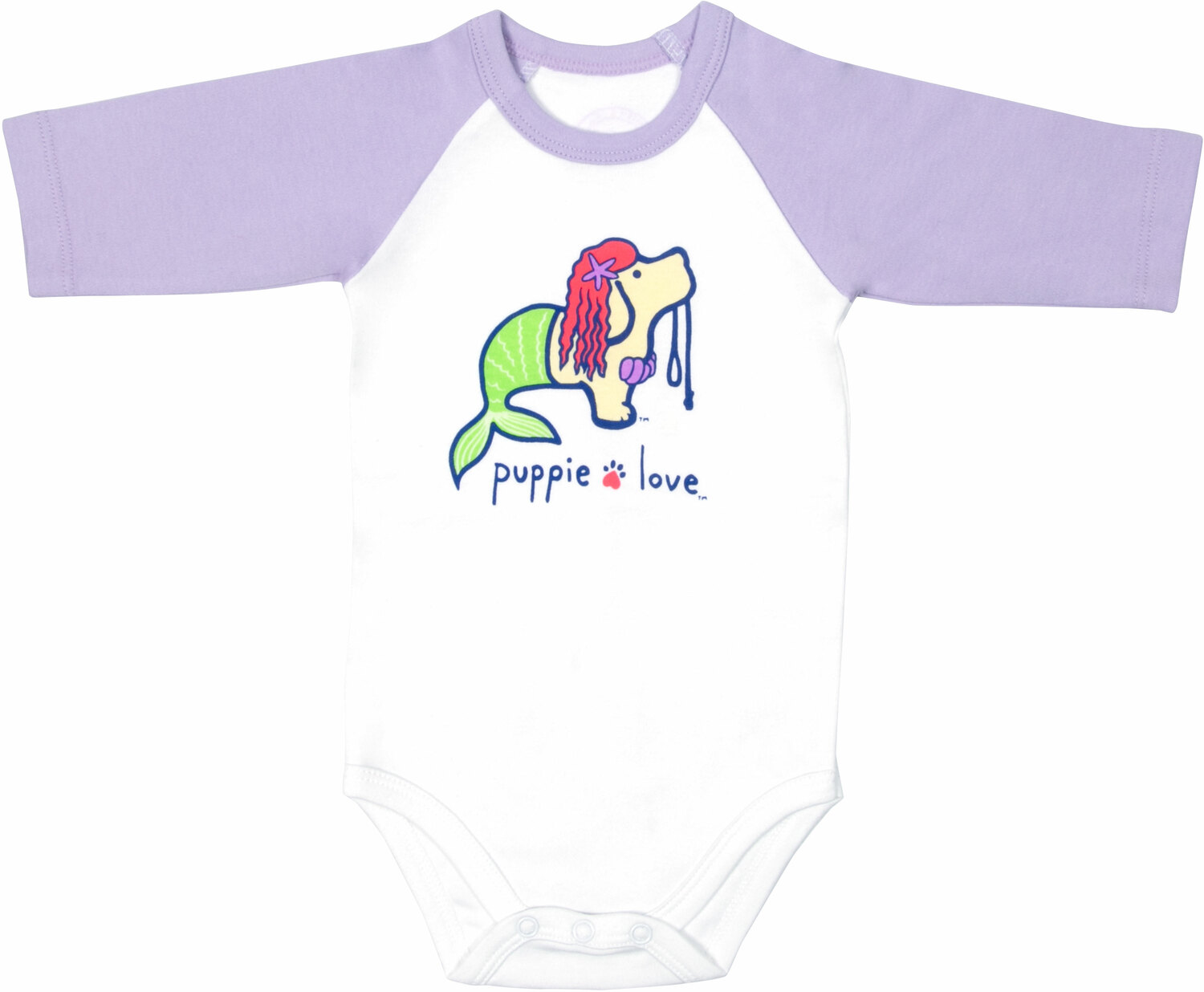 Mermaid by Puppie Love - Mermaid - 6-12 Months
3/4 Length Purple Sleeve Onesie