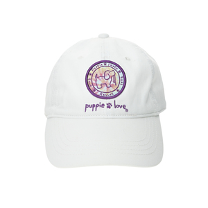 Pink Tie Dye Filled Logo by Puppie Love - White Adjustable Hat