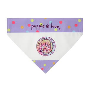 PinkTie Dye Filled Logo by Puppie Love - 12" x 8" Canvas Slip on Pet Bandana