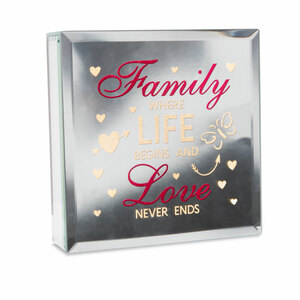 Family by Reflections of You - 6" Lit-Mirrored Plaque