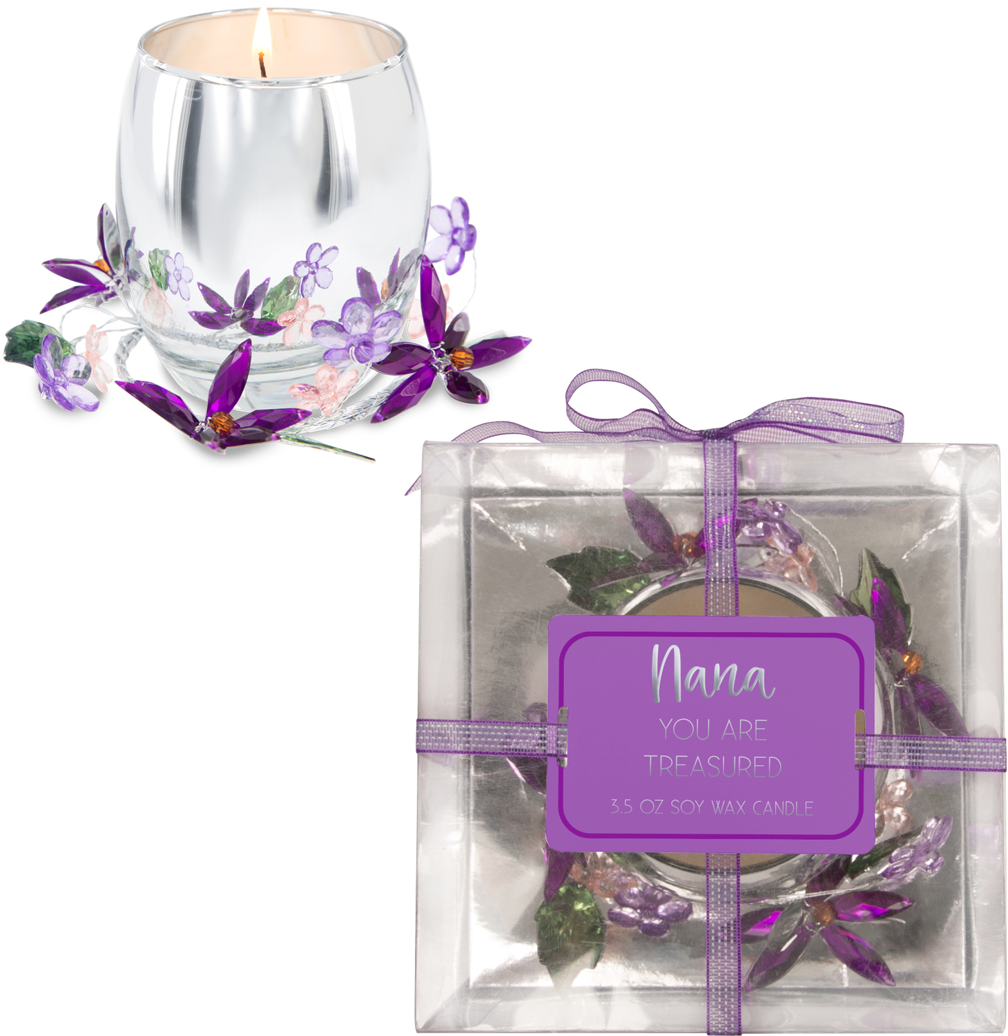 Nana
Purple Flower by Reflections of You - Nana
Purple Flower - 3.5 oz 100% Soy Wax Candle Scent: Jasmine