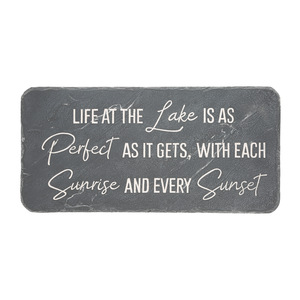 Life at the Lake by Stones with Stories - 16" x 7.75" Garden Stone