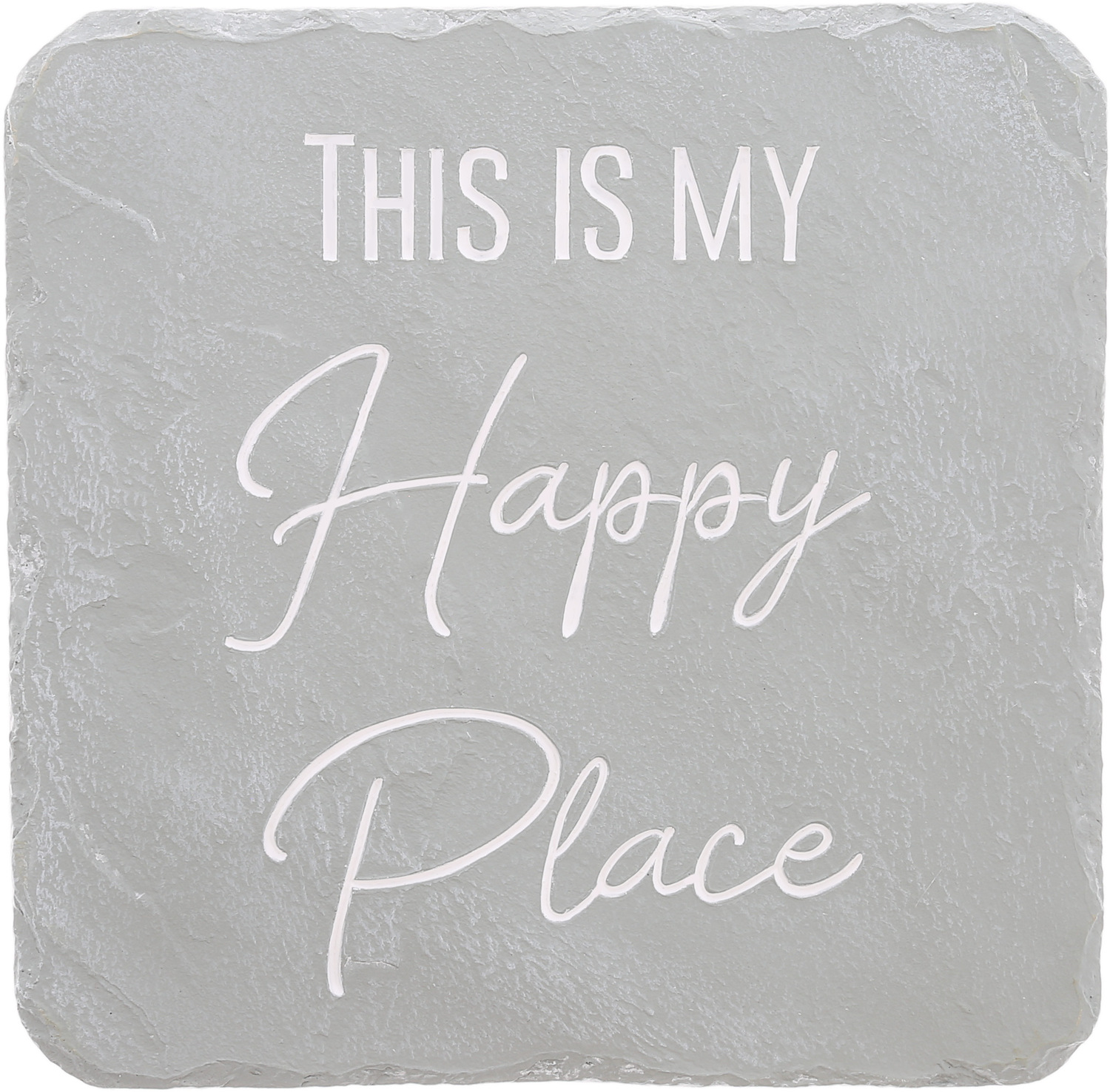 Happy Place by Stones with Stories - Happy Place - 7.75" x 7.75" Garden Stone