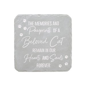 Cat Memorial by Stones with Stories - 7.75" x 7.75" Garden Stone