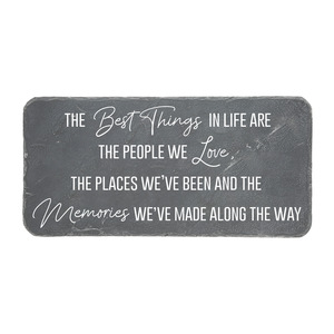 The Best Things by Stones with Stories - 16" x 7.75" Garden Stone