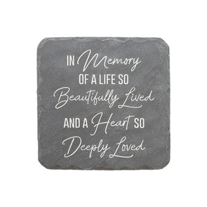 In Memory by Stones with Stories - 7.75" x 7.75" Garden Stone