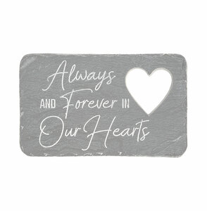 Forever In Our Hearts by Stones with Stories - 7" x 4.25" Garden Stone