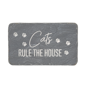 Cats Rule by Stones with Stories - 7" x 4.25" Garden Stone