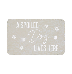 Spoiled Dog by Stones with Stories - 7" x 4.25" Garden Stone
