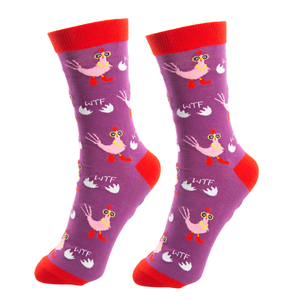 Cluck Off by Fugly Friends - M/L Unisex Cotton Blend Sock