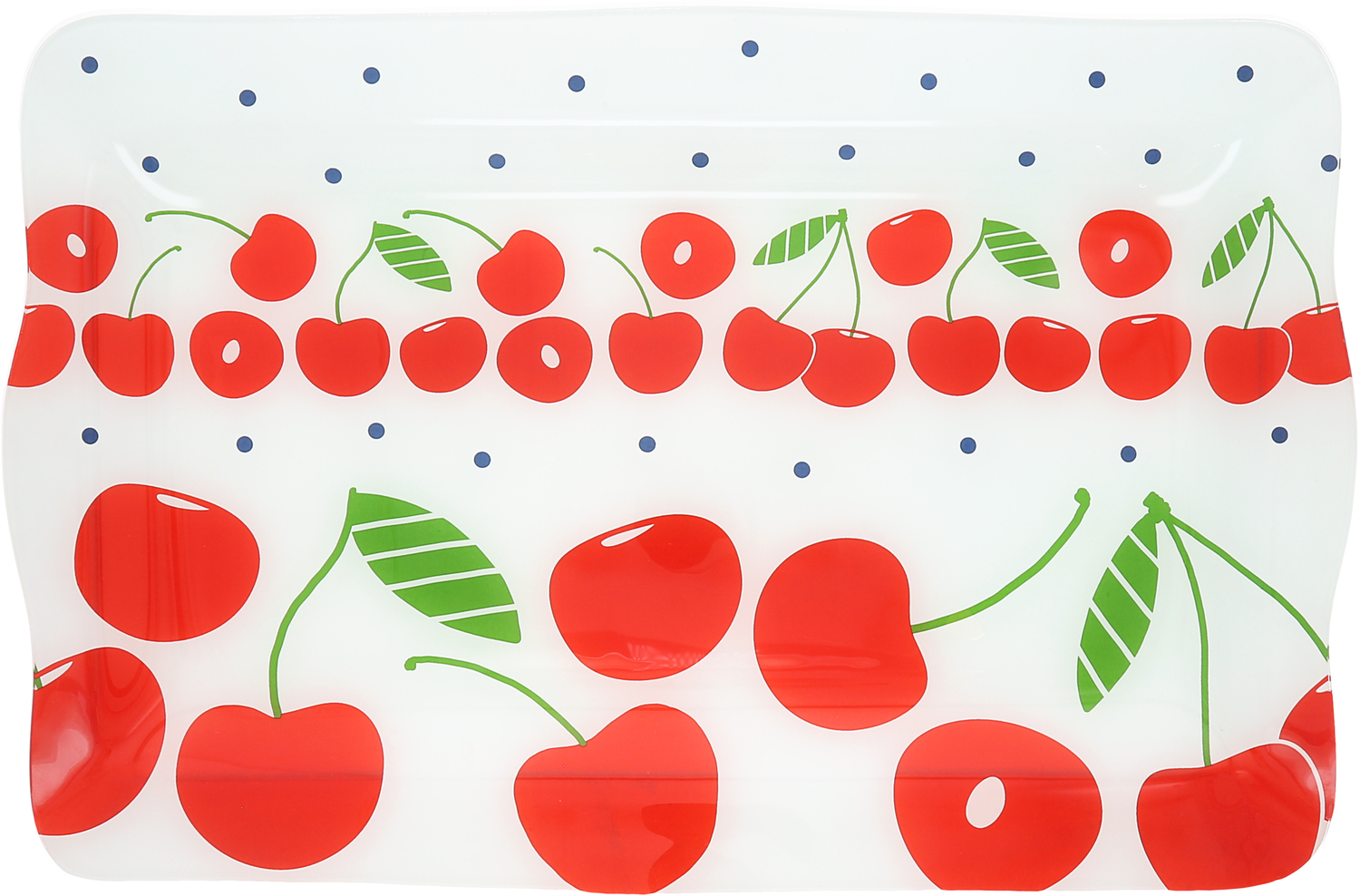Cherries by Fruitful Livin' - Cherries - 16.75" x 11" Glass Serving Tray