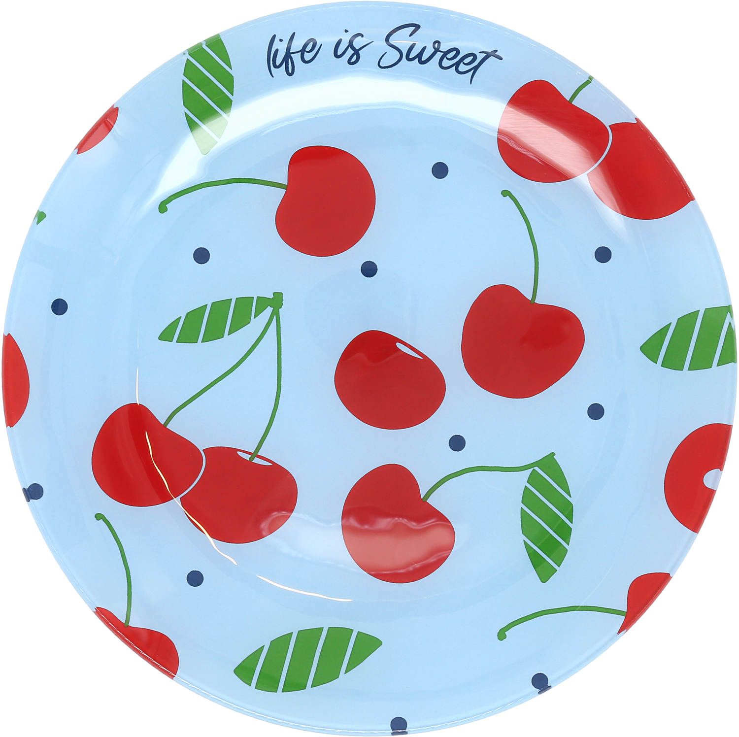 Cherries by Fruitful Livin' - Cherries - 8" Glass Appetizer Plate