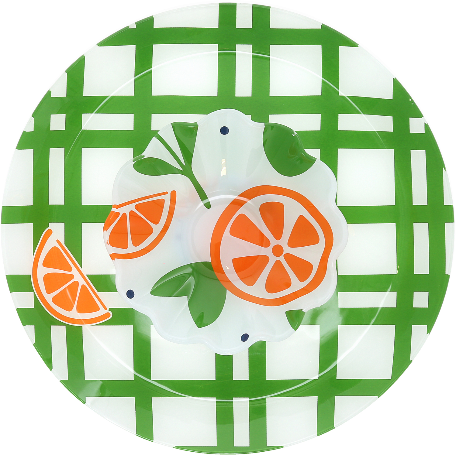 Oranges by Fruitful Livin' - Oranges - 11.5" Glass Platter with Bowl