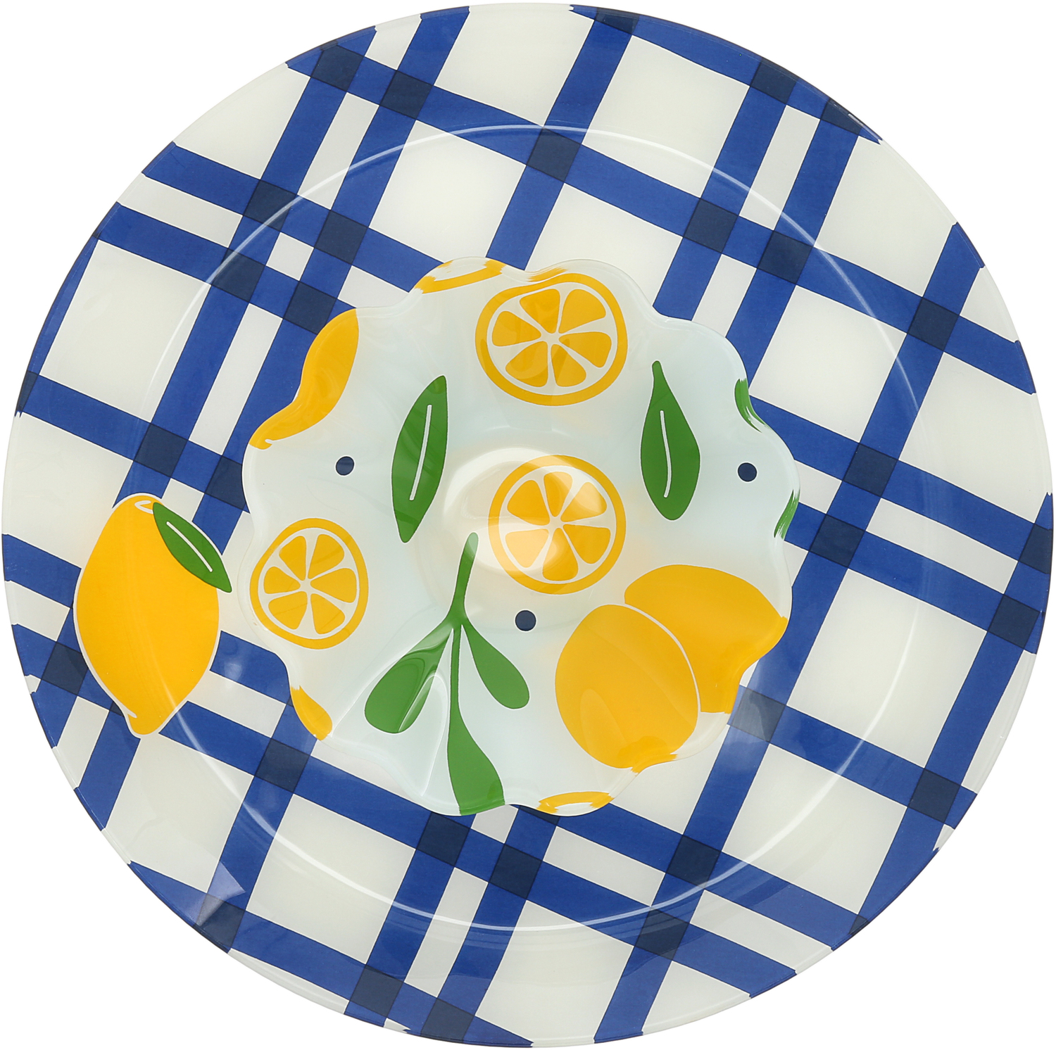 Lemons by Fruitful Livin' - Lemons - 11.5" Glass Platter with Bowl