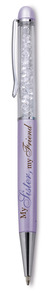 Sister - Purple Pen by Pens with Gems - 5.75" w/Clear Crystal Gems