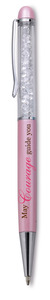 Courage - Pink Pen by Pens with Gems - 5.75" w/Clear Crystal Gems