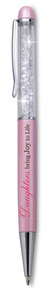 Daughter - Pink Pen by Pens with Gems - 5.75" w/Clear Crystal Gems