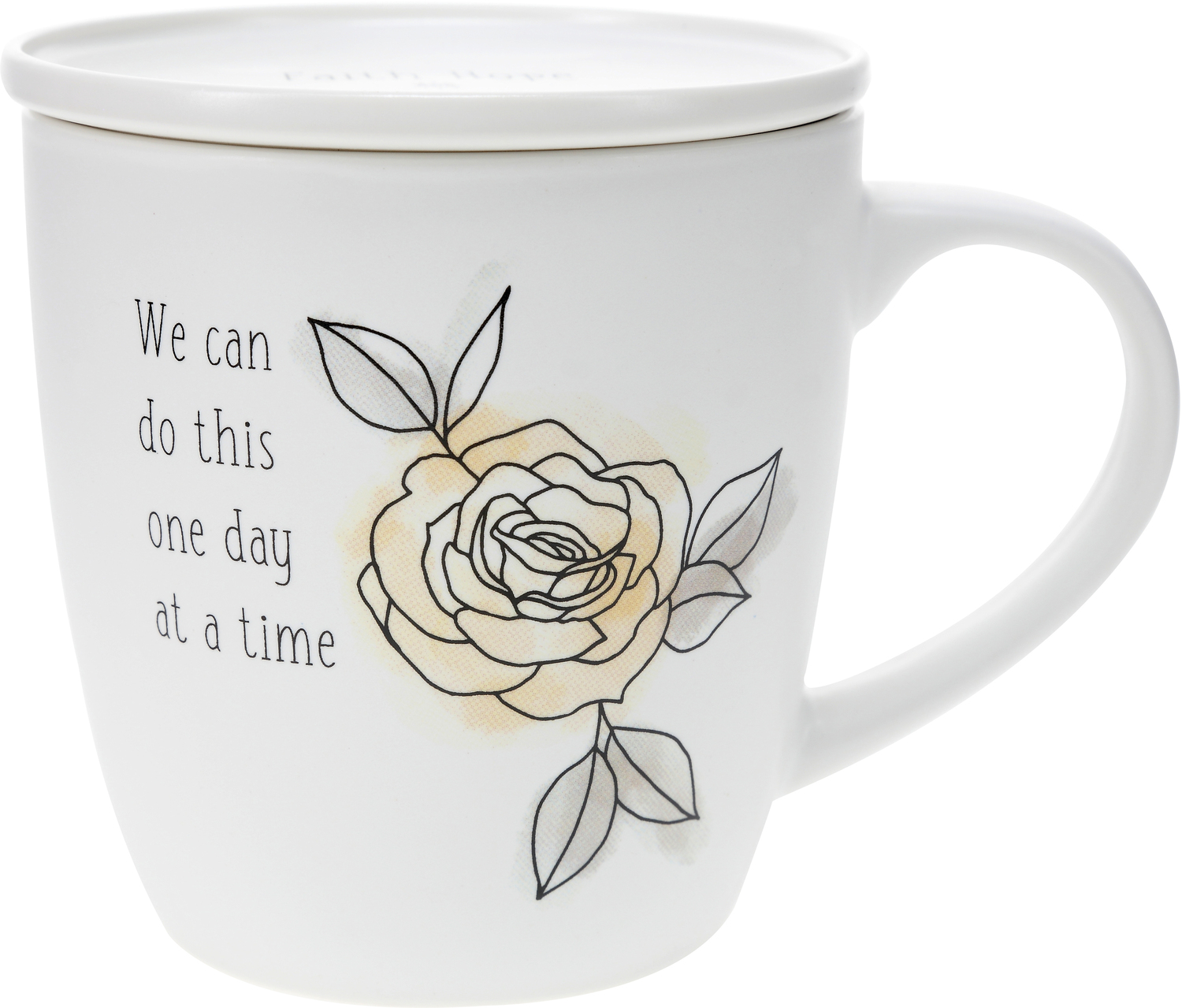 One Day at a Time by Faith Hope and Healing - One Day at a Time - 17 oz Cup with Coaster Lid