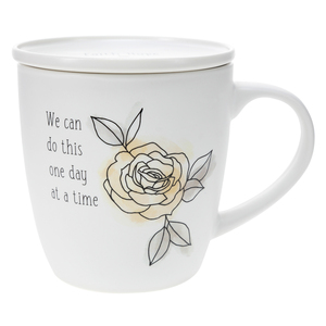 One Day at a Time by Faith Hope and Healing - 17 oz Cup with Coaster Lid