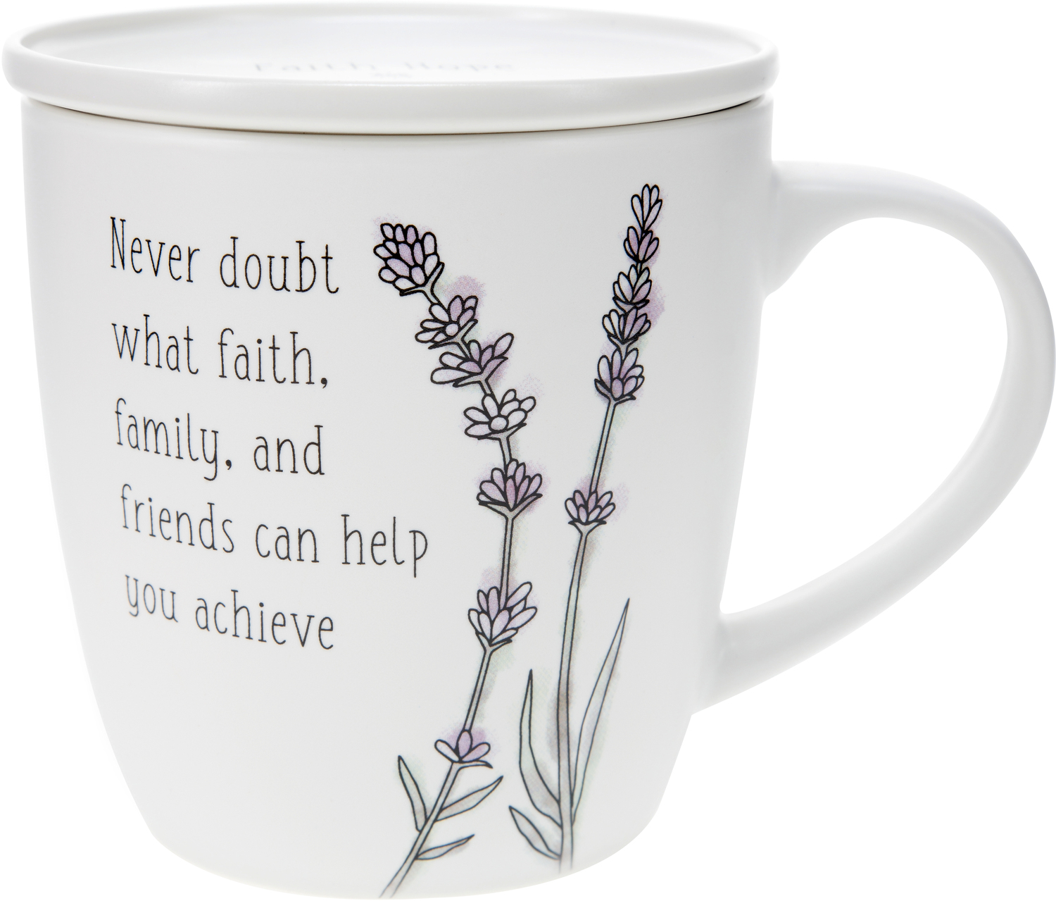 Never Doubt by Faith Hope and Healing - Never Doubt - 17 oz Cup with Coaster Lid