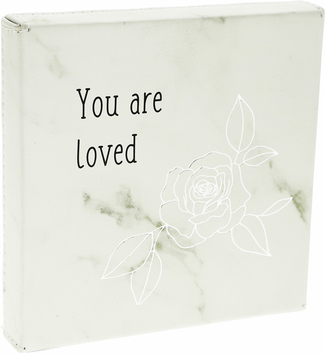 Loved by Faith Hope and Healing - Loved - 4.5" Faux Leather Plaque