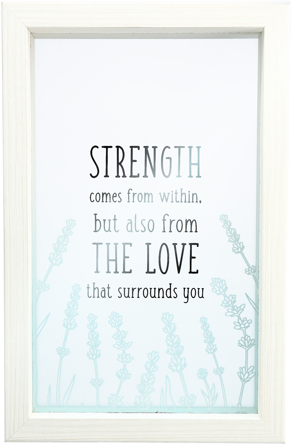 Strength by Faith Hope and Healing - Strength - 5.5" x 8.5" Framed Glass Plaque