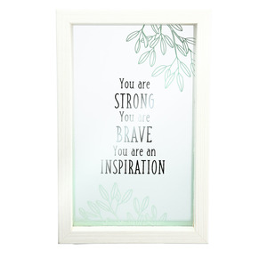 Inspiration by Faith Hope and Healing - 5.5" x 8.5" Framed Glass Plaque