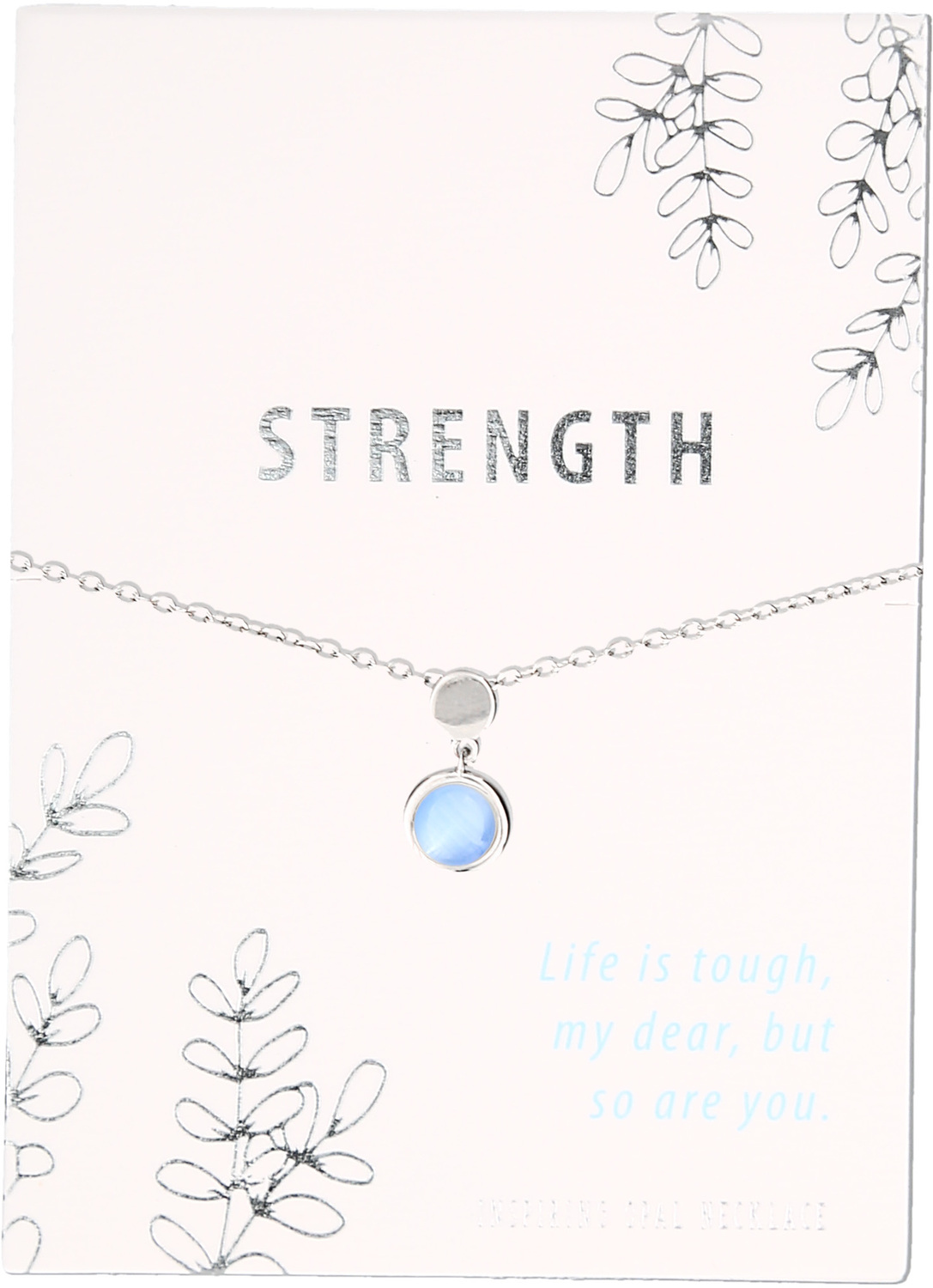 Strength
Frosted Mint Opal by Faith Hope and Healing - Strength
Frosted Mint Opal - 16.5"-18.5" Rhodium Plated Inspirational Necklace