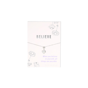 Believe
White Whisper Opal by Faith Hope and Healing - 16.5"-18.5" Rhodium Plated Inspirational Necklace