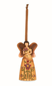 Beauty by Country Soul - 4.5" Angel Holding Flower Ornament