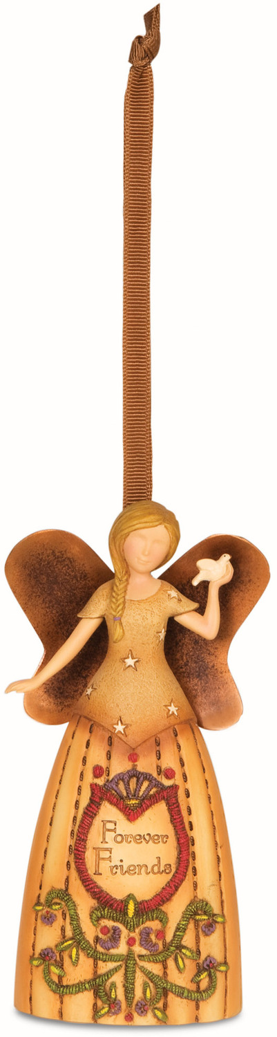 Forever Friends by Country Soul - Forever Friends - 4.5" Angel Holding Dove Ornament