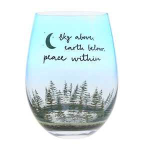 Peace Within by Wild Woods Lodge - 18 oz Stemless Wine Glass