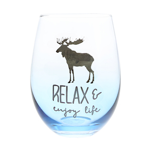 Relax by Wild Woods Lodge - 18 oz Stemless Wine Glass