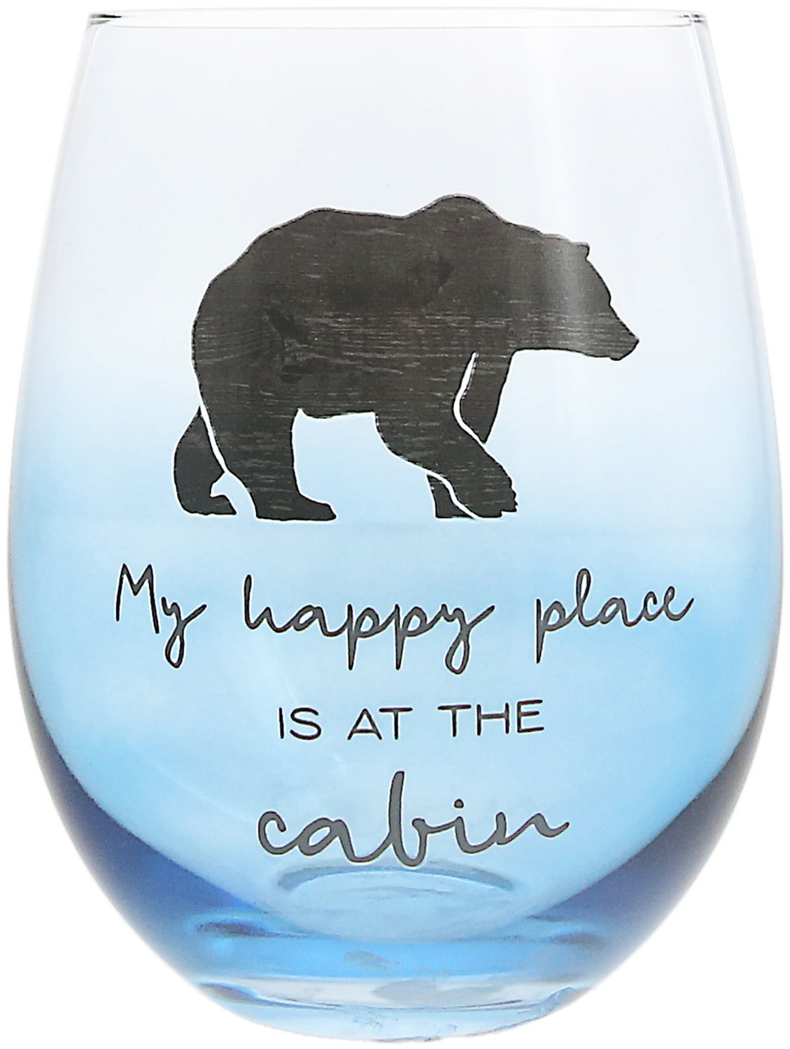 Happy Place by Wild Woods Lodge - Happy Place - 18 oz Stemless Wine Glass