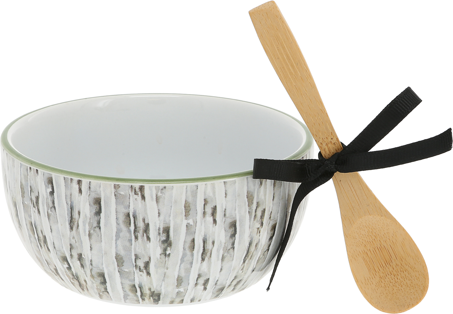 Memories by Wild Woods Lodge - Memories - 4.5" Ceramic Bowl with Bamboo Spoon