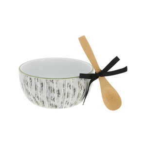 Memories by Wild Woods Lodge - 4.5" Ceramic Bowl with Bamboo Spoon