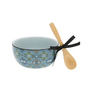 My Cabin by Wild Woods Lodge - 4.5" Ceramic Bowl with Bamboo Spoon
