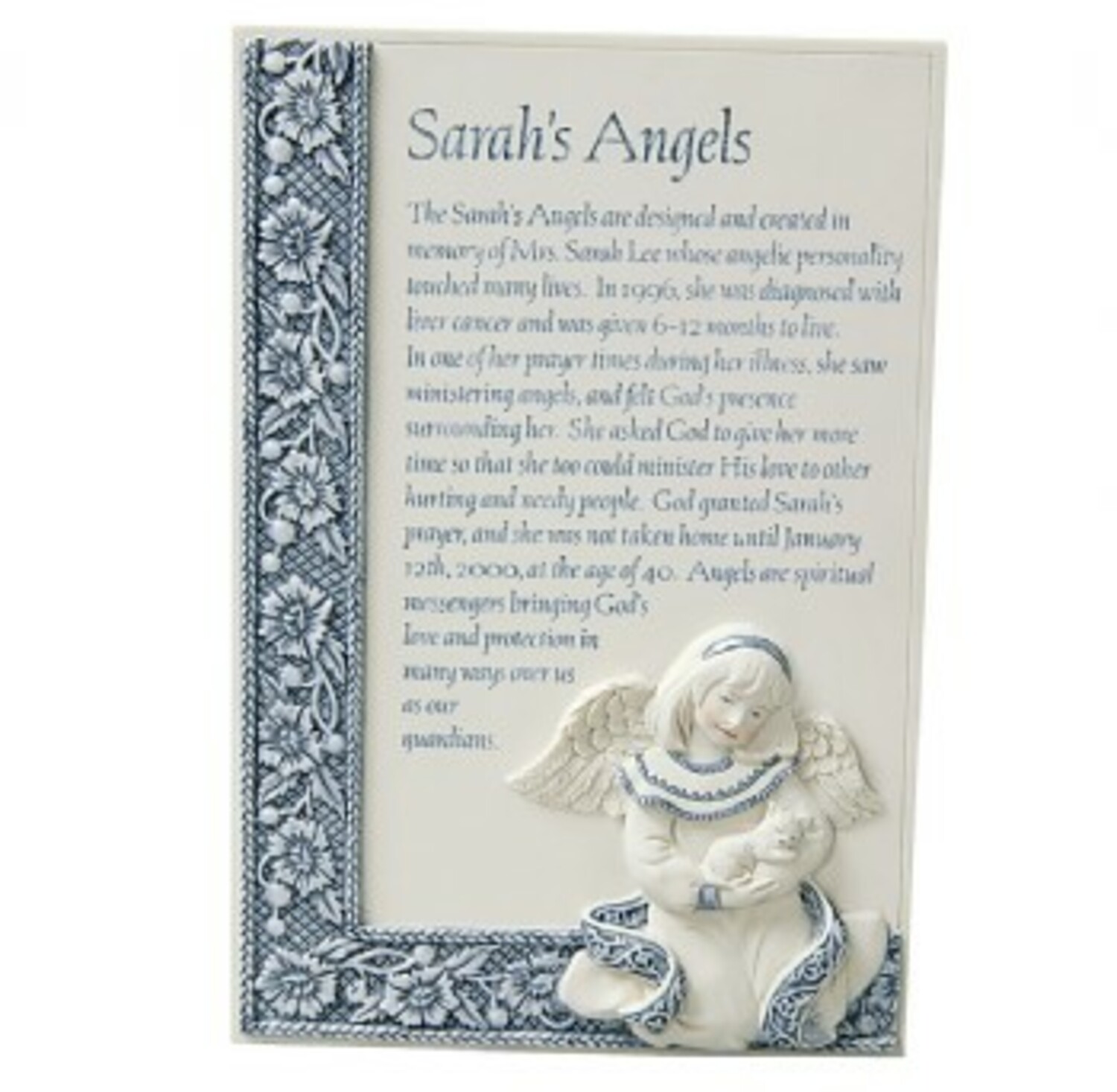 Sarah's Angels Story Plaque by Sarah's Angels - Sarah's Angels Story Plaque - 6" Plaque