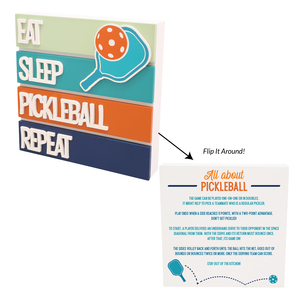Eat Sleep Pickleball by Positively Pickled - MHS - 6.5" MDF Plaque