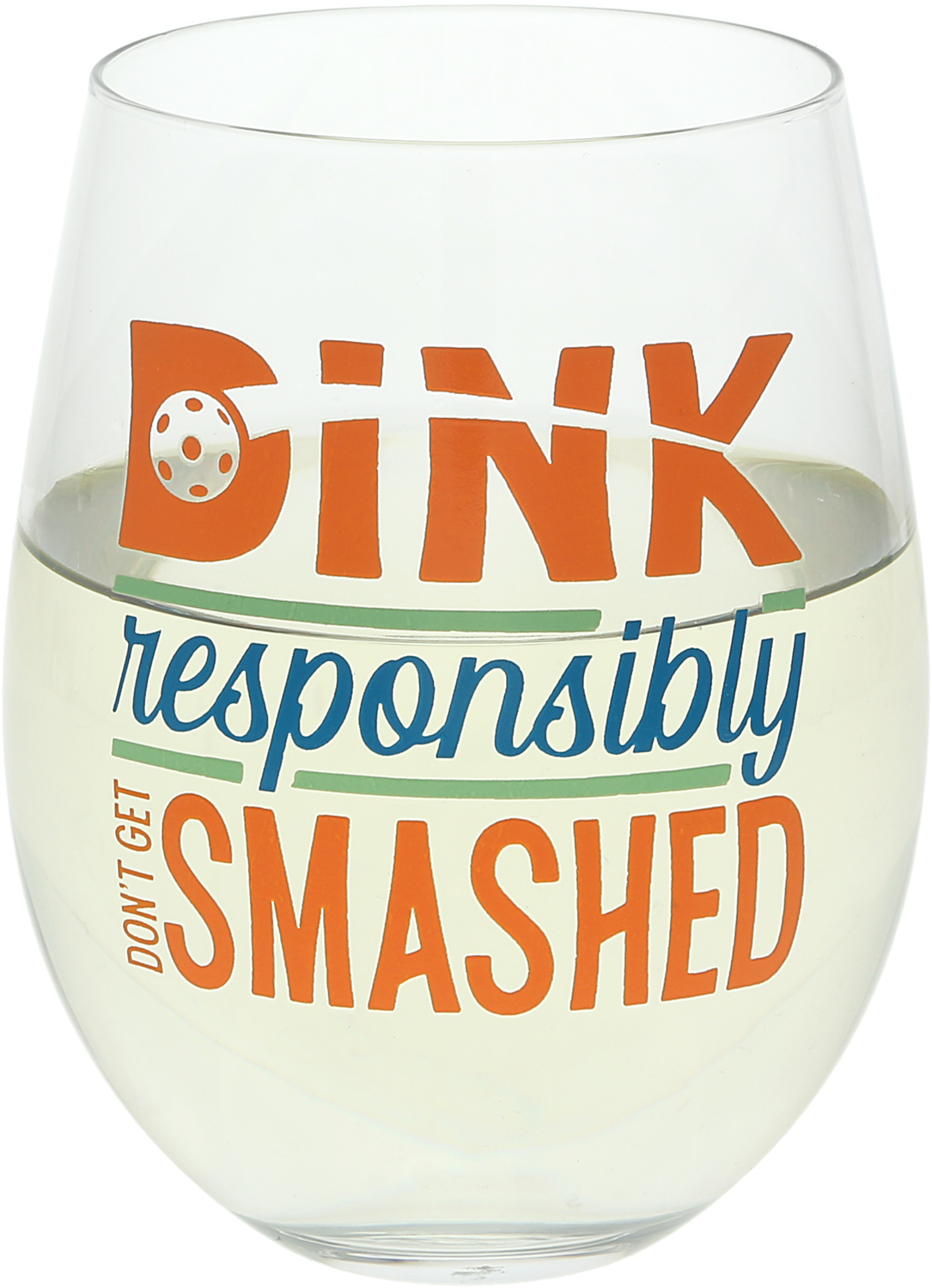 Dink Responsibly by Positively Pickled - MHS - Dink Responsibly - 18 oz Stemless Wine Glass