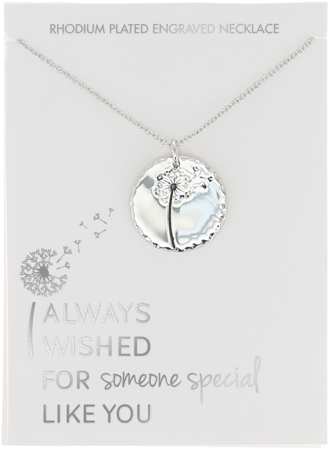 Someone Special by I Always Wished - Someone Special - 16.5"-18.5" Engraved Rhodium Plated  Necklace