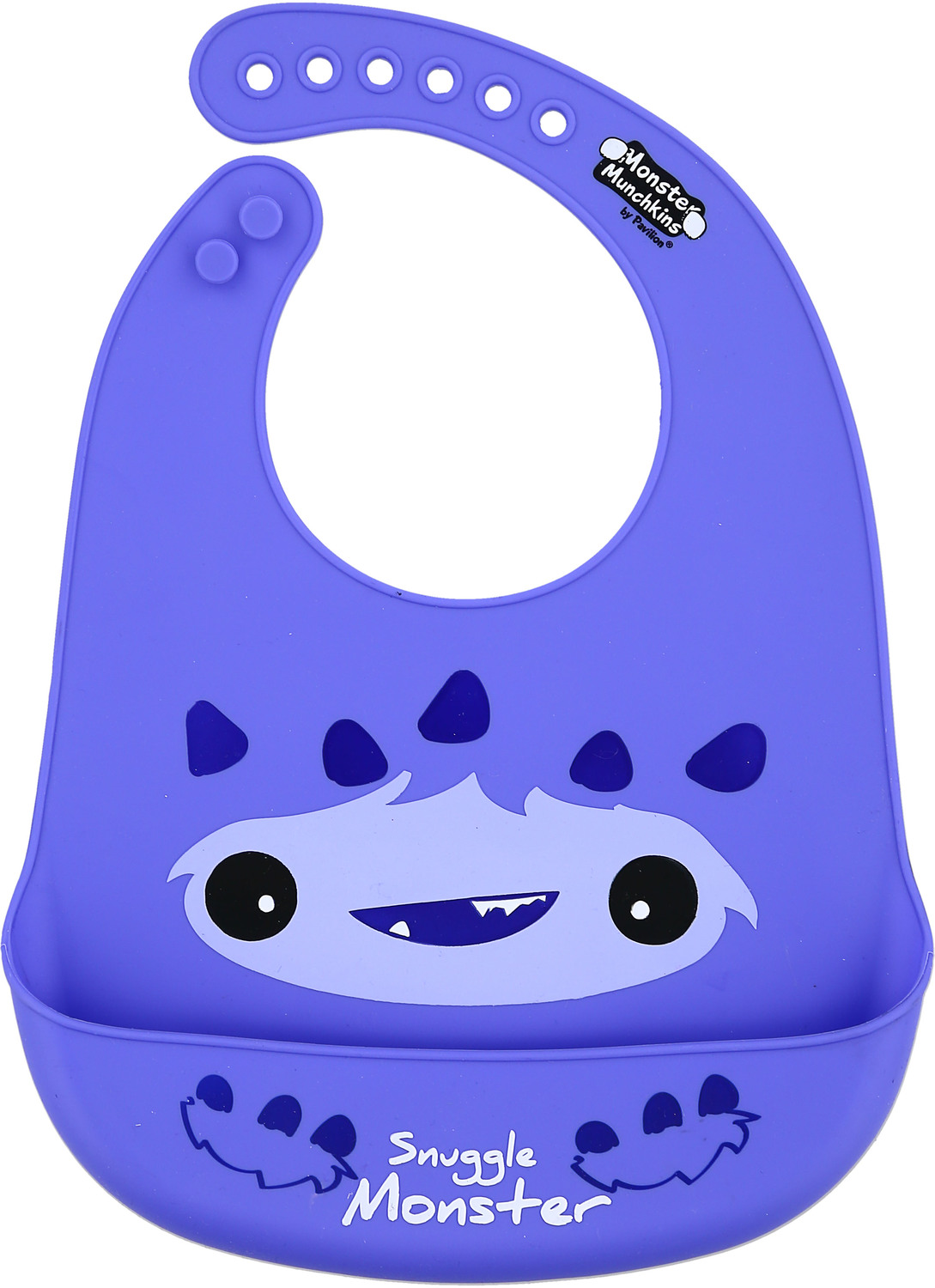 Purple Snuggle Monster by Monster Munchkins - Purple Snuggle Monster - 12" Silicone Catch All Bib