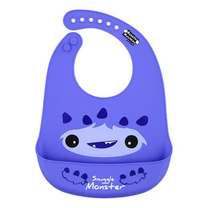 Purple Snuggle Monster by Monster Munchkins - 12" Silicone Catch All Bib