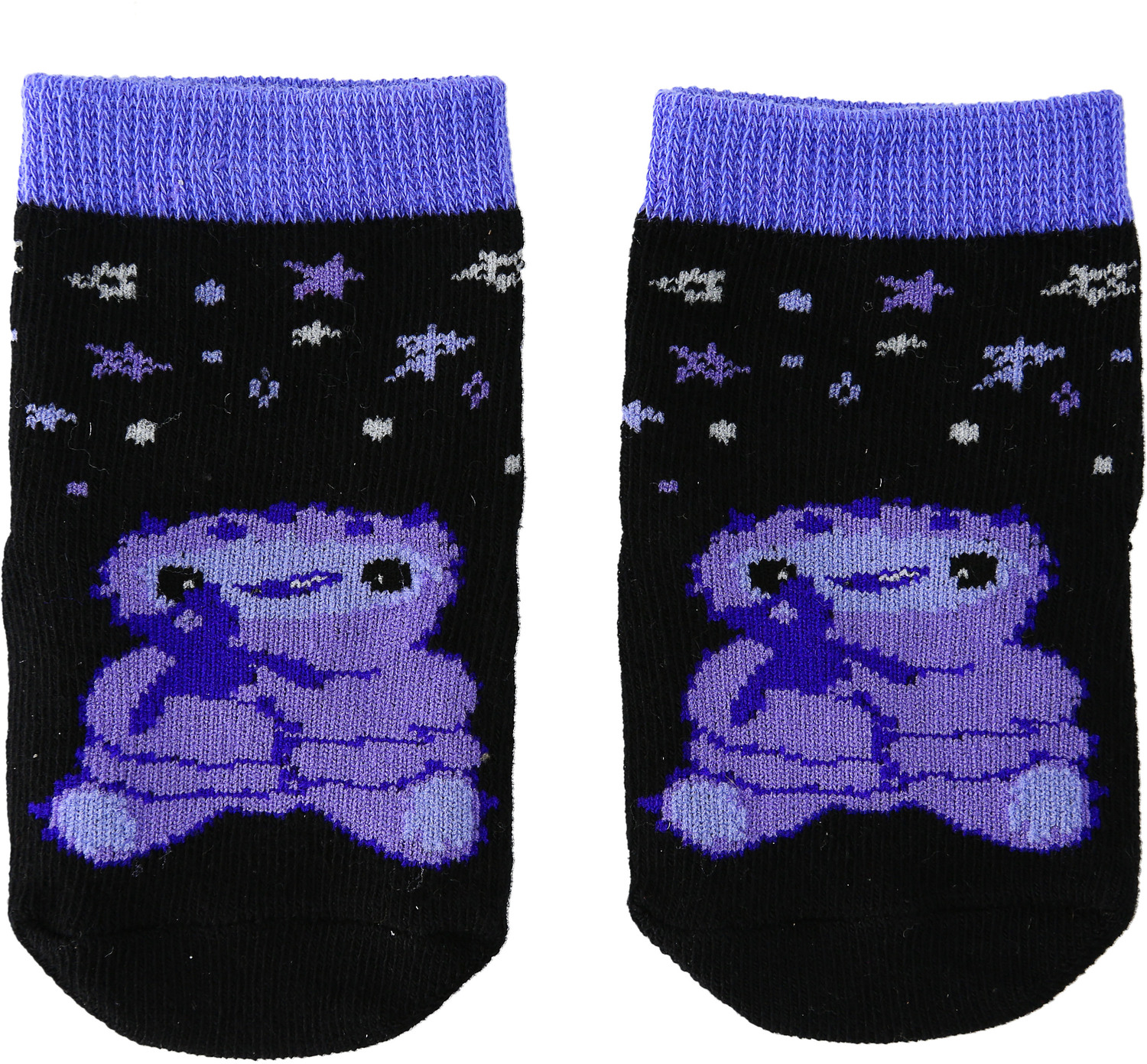 Purple Snuggle Monster by Monster Munchkins - Purple Snuggle Monster - 0-12 Month Non-slip Baby Socks