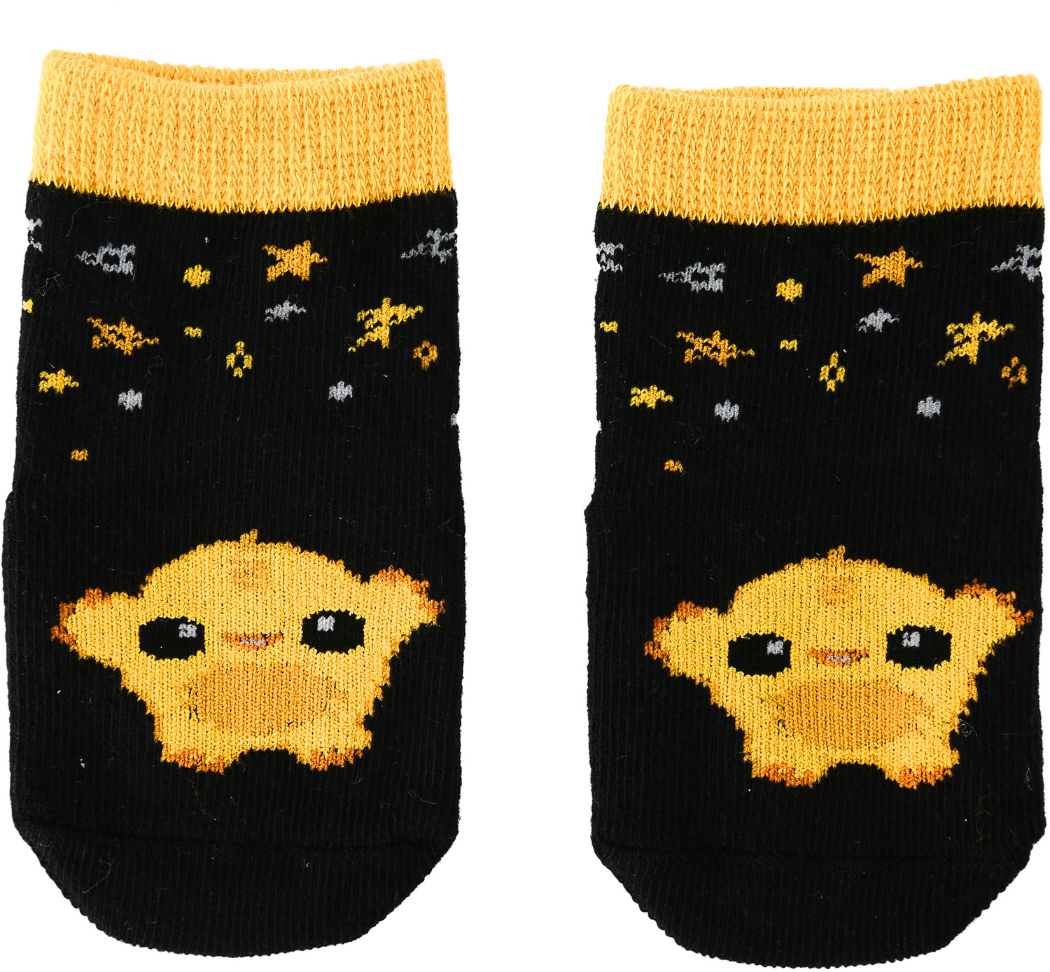 Yellow Dancing Monster by Monster Munchkins - Yellow Dancing Monster - 0-12 Month Non-slip Baby Socks