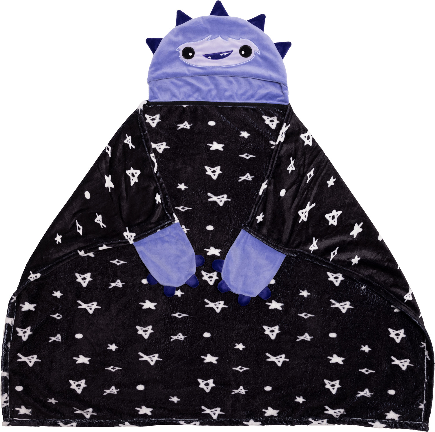 Purple Snuggle Monster by Monster Munchkins - Purple Snuggle Monster - 30" x 40" Coral Fleece Hooded Blanket