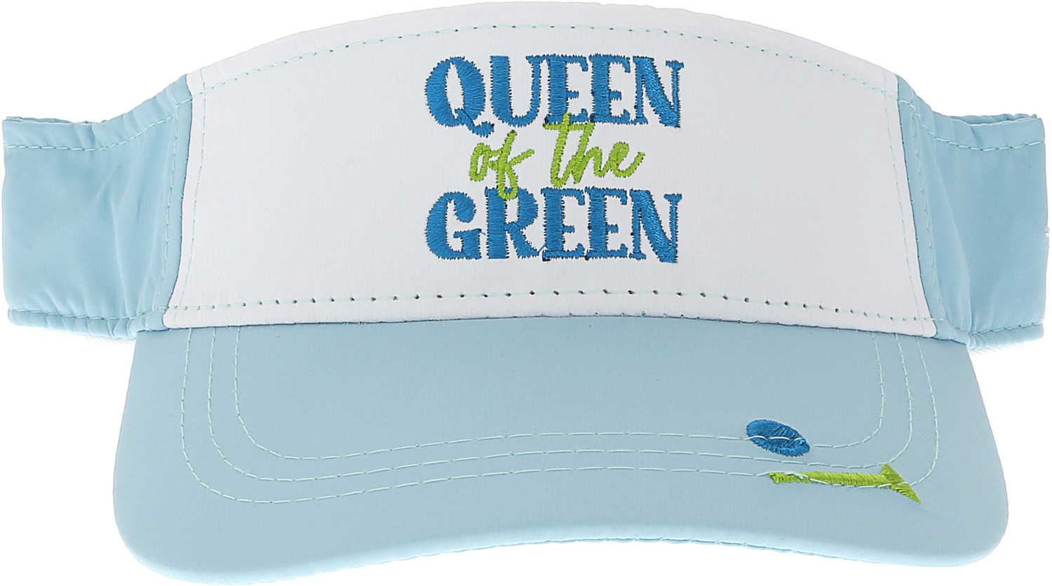 Queen of the Green by Queen of the Green - MHS - Queen of the Green - Light Teal with White Adjustable Visor