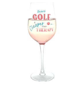 Golf Therapy by Queen of the Green - MHS - 16 oz Stemmed Wine Glass